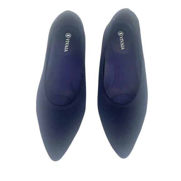 VIVAIA Aria 5° Navy Knit Pointed Toe Flats EU 43 Eco-Friendly Washable - Picture 4 of 16